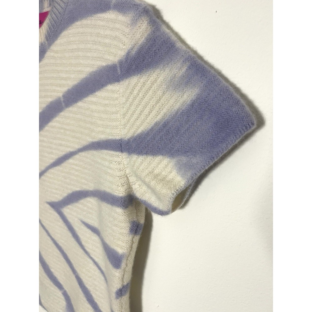 THE ELDER STATESMAN Bermuda Ivory & Blue Cashmere T-Shirt Luxury Handspun S - Picture 3 of 14